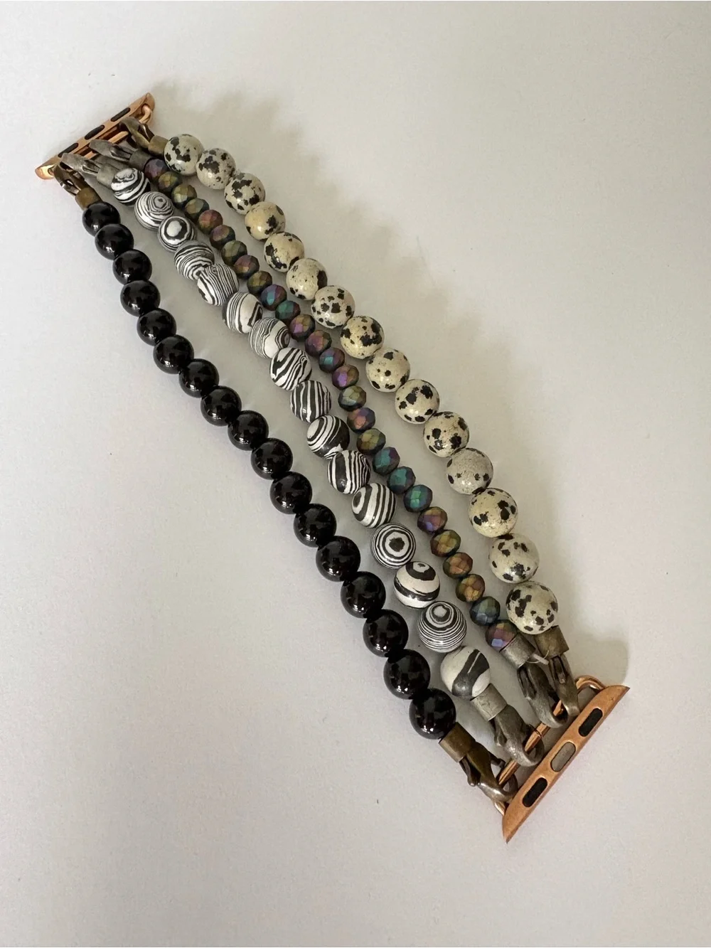 Beaded Apple Watch Band - Black, White, Speckled, Iridescent